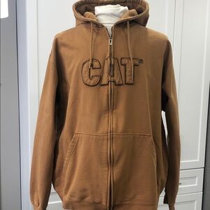 Caterpillar Men’s Full Zip Hoodie – Brown – Size 2XL